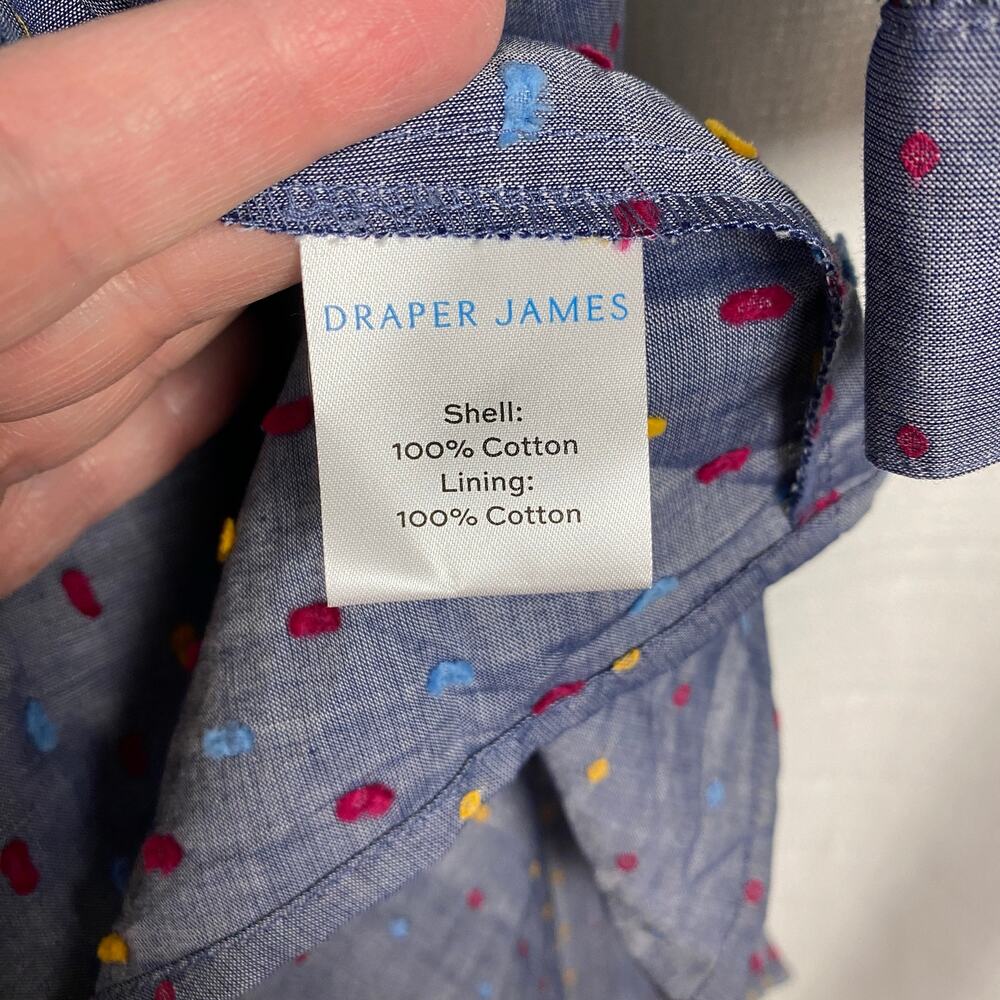 Draper James Embroidered Dot Chambray Wrap Dress Sz.12 NWT - Picture 15 of 16